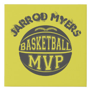 Basketball MVP Personalized Faux Canvas Print