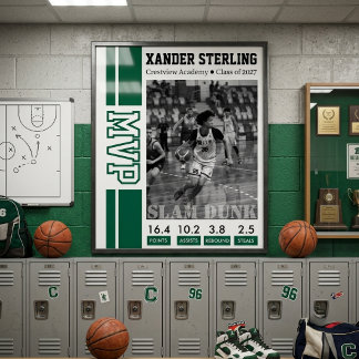 Basketball MVP Player Photo Poster