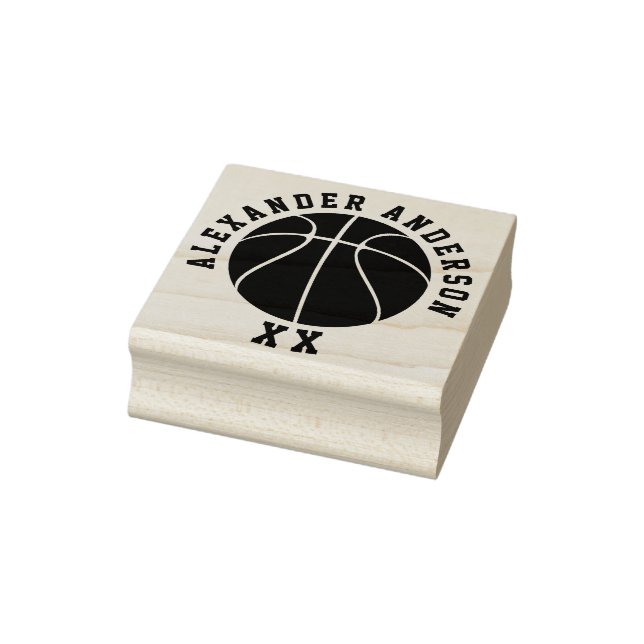 Basketball Name and Jersey Number Personalize Rubber Stamp (Stamp)