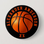 Basketball Name and Jersey Personalize Button