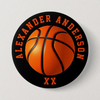 Basketball Name and Jersey Personalize Button