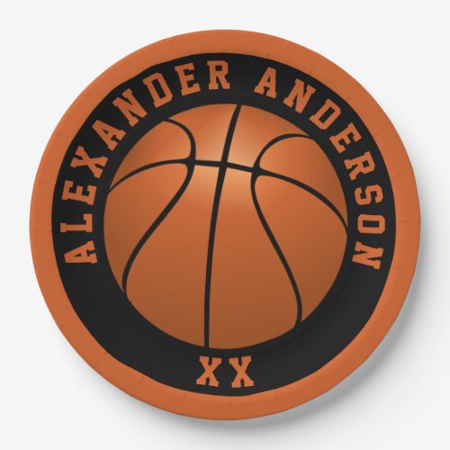 Basketball Name and Jersey Personalize Paper Plates