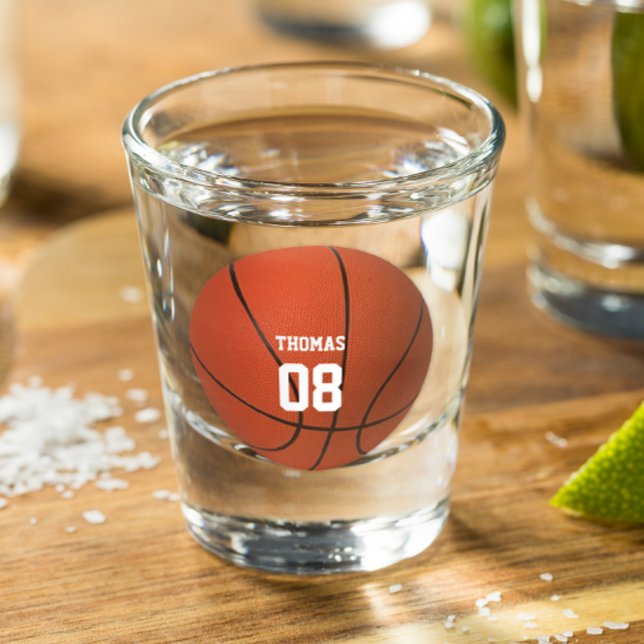 Basketball Name and Number Personalized Shot Glass (Creator Uploaded)