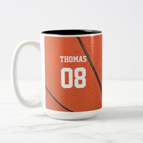 Basketball Name and Number Personalized Two_Tone Coffee Mug