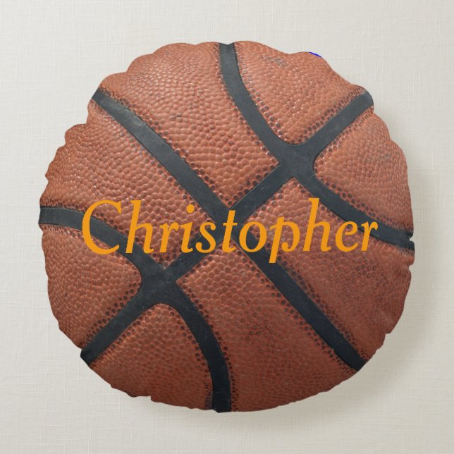 Basketball Name and Postition Round Pillow (Front)
