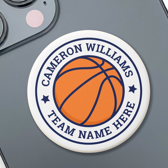 Basketball name and team blue stars white PopSocket (Creator Uploaded)
