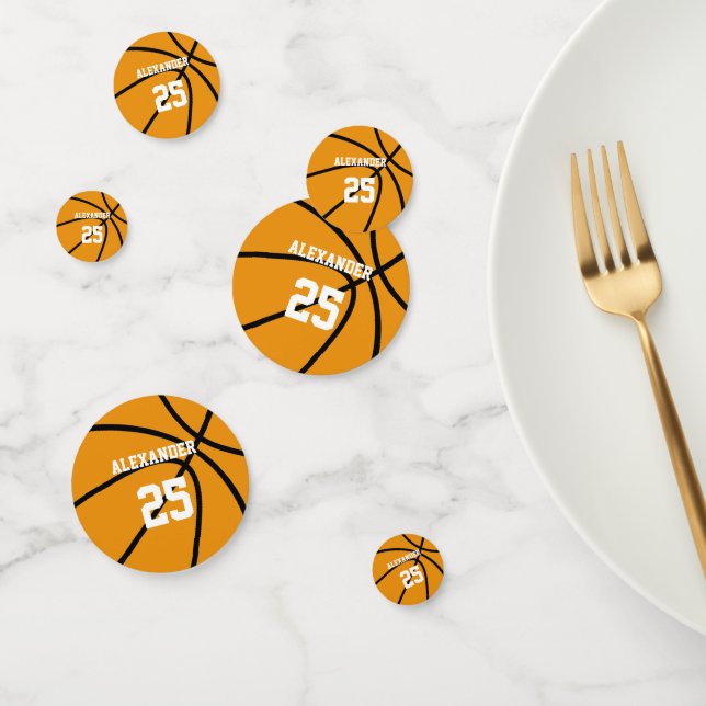 Basketball | Name & Number Confetti (Group)
