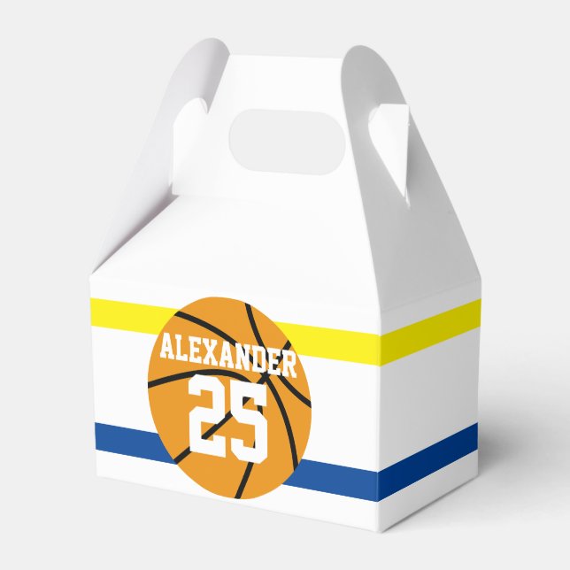 Basketball | Name & Number Favor Boxes (Front Side)