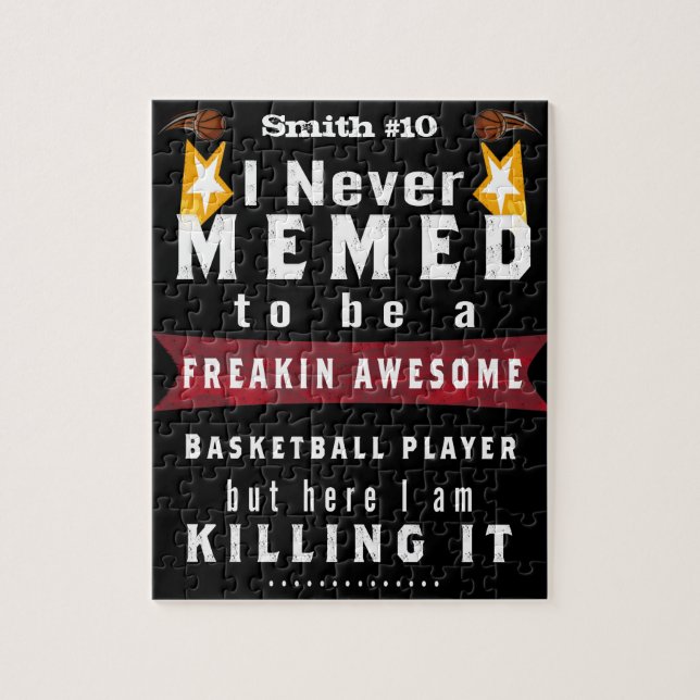 Basketball Name & Number Funny Meme Jigsaw Puzzle (Vertical)