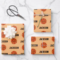 Basketball wrapping paper - dark blue