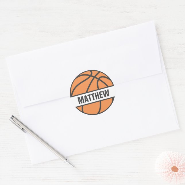 basketball-name-tag-stickers-for-kids-zazzle for Free Printable Basketball Name Tags Basketball name tag stickers for kids | Zazzle for Free Printable Basketball Name Tags