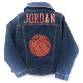 Basketball Name Toddler Jean Jacket (Back)