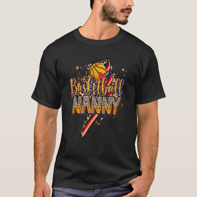 Basketball Nanny leopard lightning bold Basketball T-Shirt (Front)