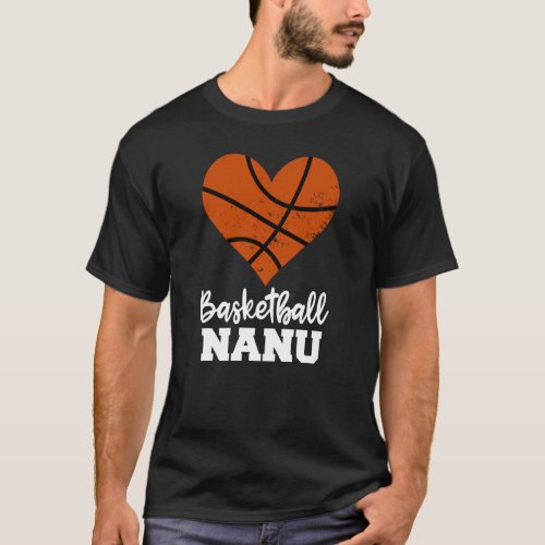 Basketball Nanu Basketball Heart Grandma Nanu T_Shirt