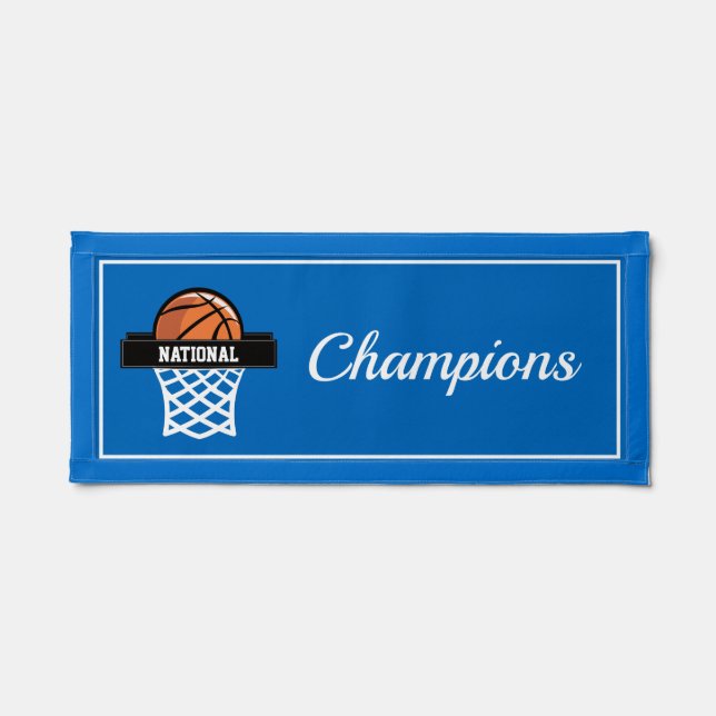 Basketball National Champions on Blue Pennant (Front)