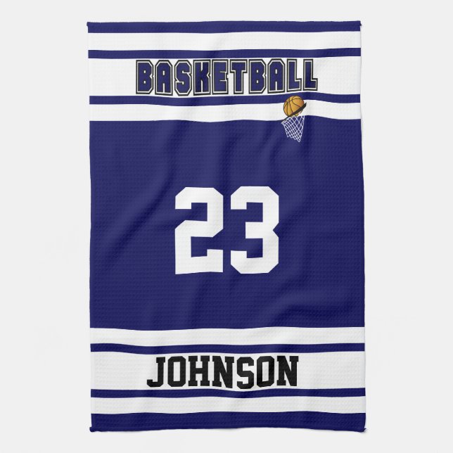 🏀 Basketball - Navy Blue and White Towel (Vertical)