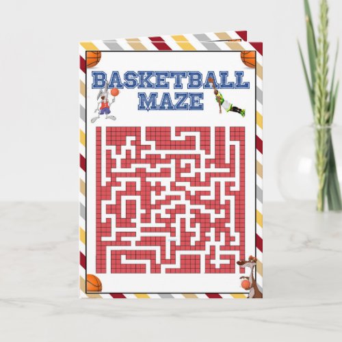 Basketball NBA baby shower maze for kids Card