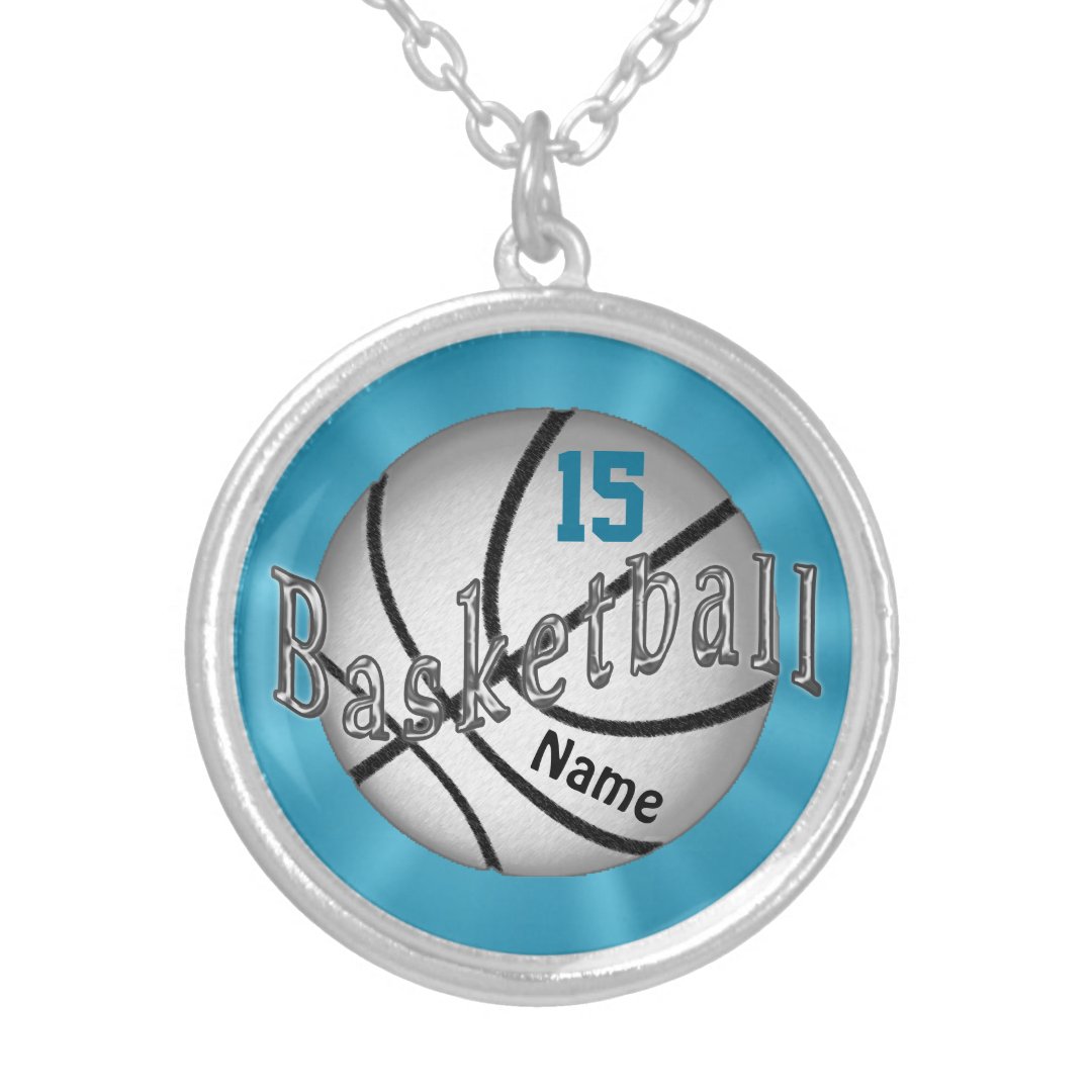 Basketball Necklace with NUMBER and NAME Zazzle