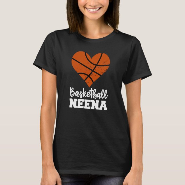 Basketball Neena Basketball Heart Grandma Neena T-Shirt (Front)