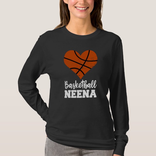 Basketball Neena Basketball Heart Grandma Neena T-Shirt (Front)