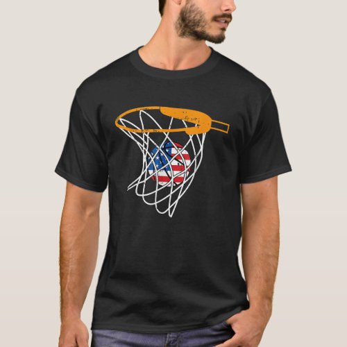 Basketball Net 4th Of July Retro Sports Player Ath T_Shirt