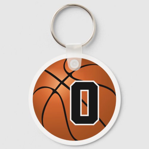 Basketball Number 0 Keychain