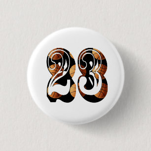 Basketball Number 23 Made From Basketballs, Button