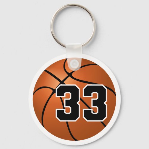 Basketball Number 33 Keychain