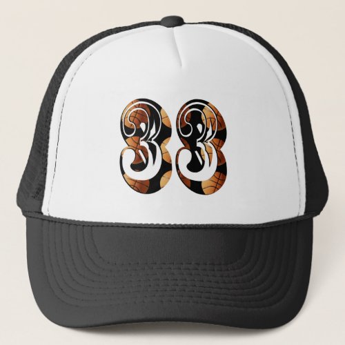 Basketball Number 33 Picture Logo Trucker Hat