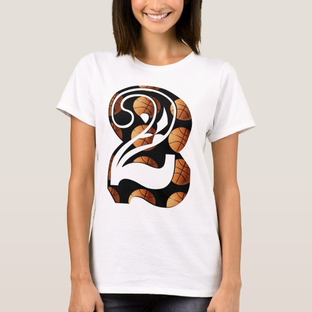 Basketball Number Two,  Picture Logo, T-Shirt (Front)