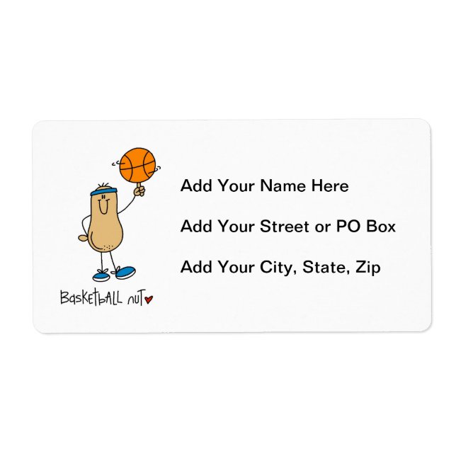 Basketball Nut T-shirts and Gifts Label (Front)