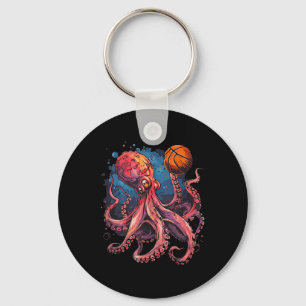 Basketball Octopus Drawing Animal Art Basketball L Keychain