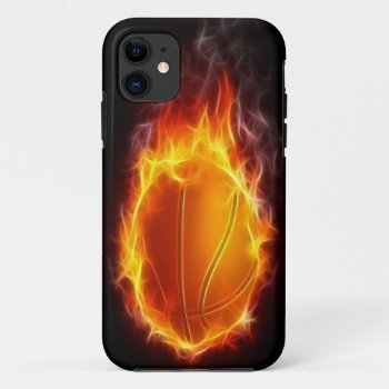 Basketball Of Fire Iphone 5 Case by TheArtOfPamela at Zazzle
