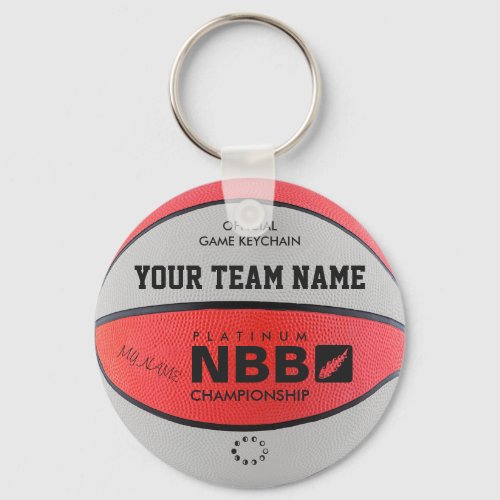 BASKETBALL OFFICIAL GAME KEYCHAIN Red white bl