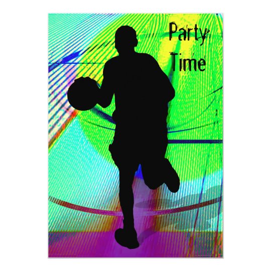 Basketball on a Psychedelic Court Invite