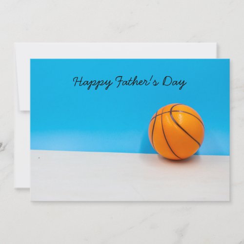 Basketball  on blue sky  Happy Fathers Day Thank You Card
