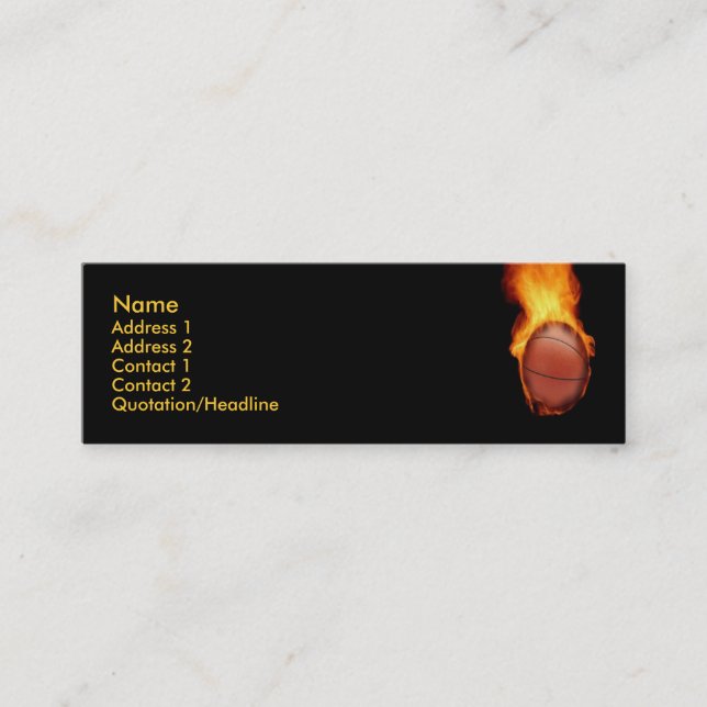 Basketball On Fire Business Card (Front)