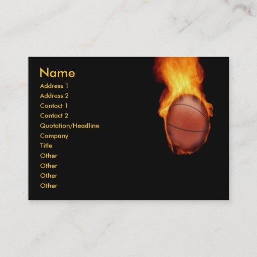 Customizable Basketball On Fire Business Card