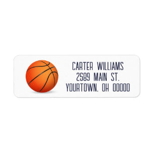 Basketball On White Label