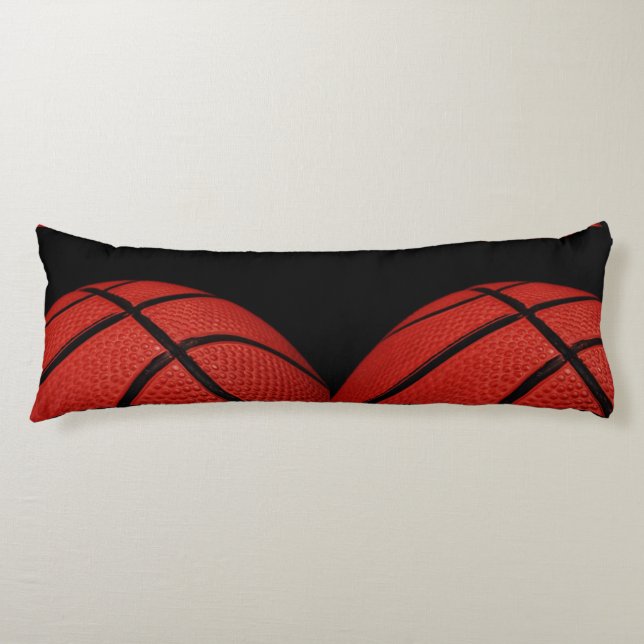 Basketball  orange and black body pillow (Front)