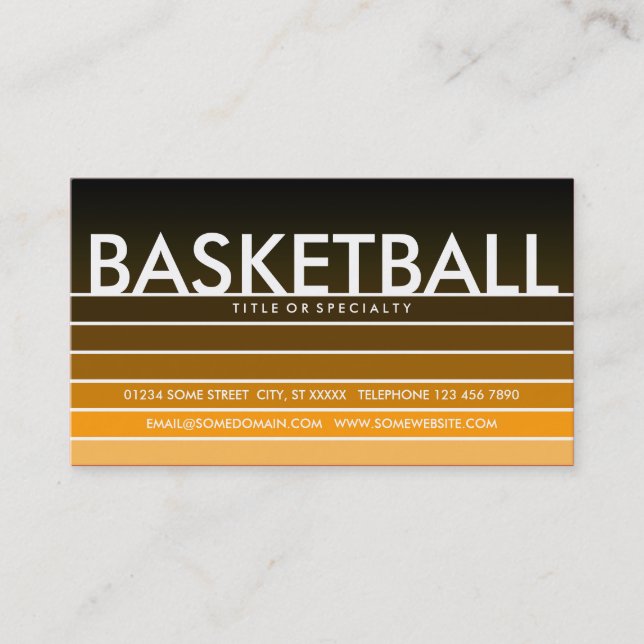 basketball orange swatch business card (Front)