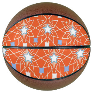 Basketball Orange White Blue Stars