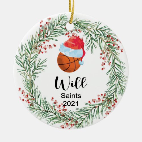 Basketball ornament personalized custom 