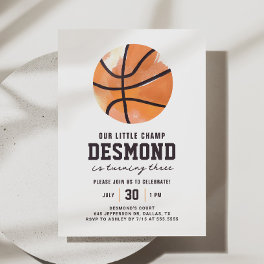 Basketball Our Little Champ Birthday Invitation