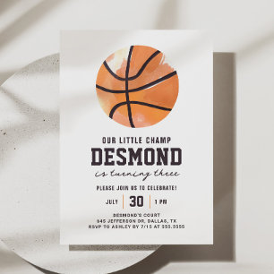 Basketball Our Little Champ Birthday Invitation