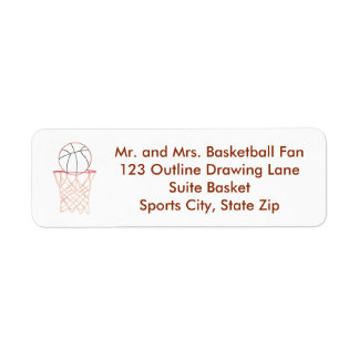 Basketball Outline Drawing Address Labels