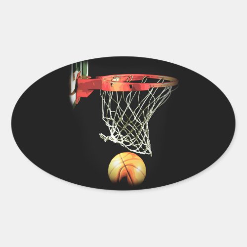 Basketball Oval Sticker