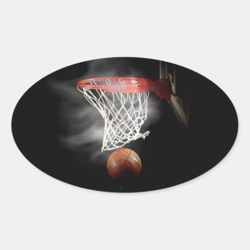 Basketball Oval Stickers