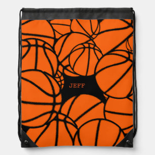 basketball overlapped balls drawstring bag