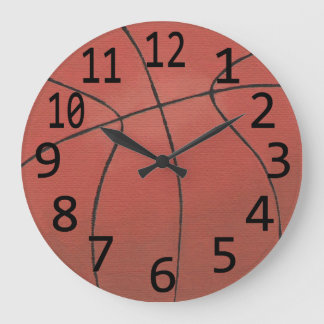 Basketball Painting Large Black Numbers Sports Lar Large Clock